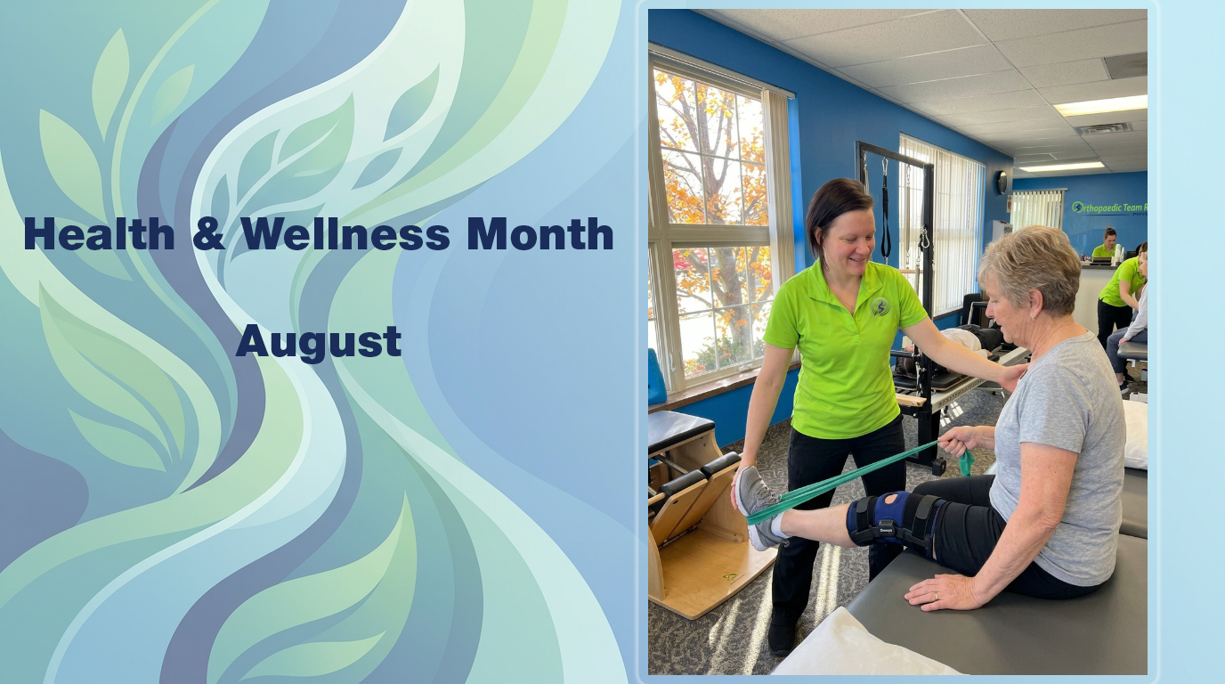 Physical therapist assistant Jessica Keown working with a patient during a wellness-focused physical therapy session at Orthopaedic Team Rehabilitation