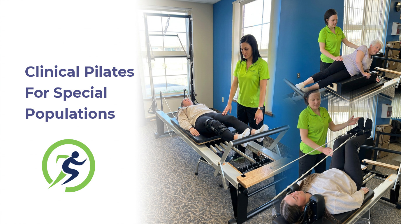 Clinical Pilates sessions at Orthopaedic Team Rehabilitation in Warren, Michigan, featuring individualized reformer exercises guided by a physical therapist for patients with varying rehabilitation and wellness needs.